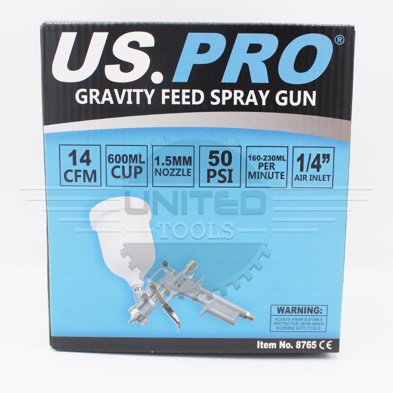 US PRO Tools Gravity Feed Spray Gun 600ML 1.5MM Nozzle  8765 NEW
